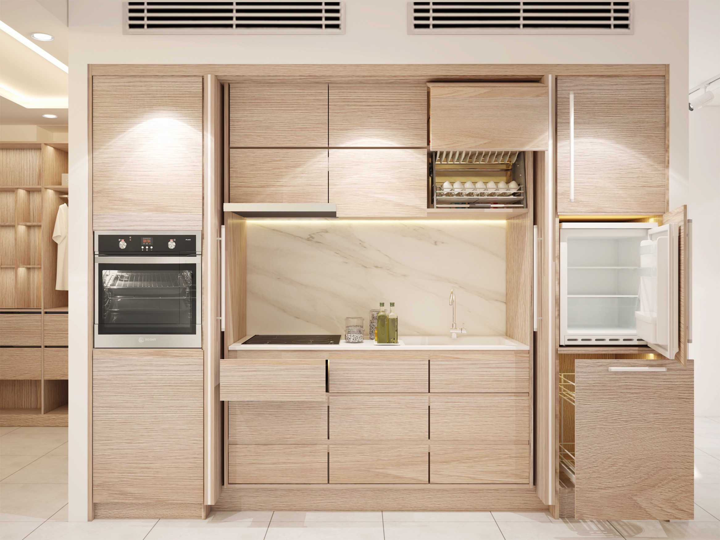 Xu hướng nhà bếp lưu trữ ẩn tập trung vào thiết kế tối giản, liền mạch